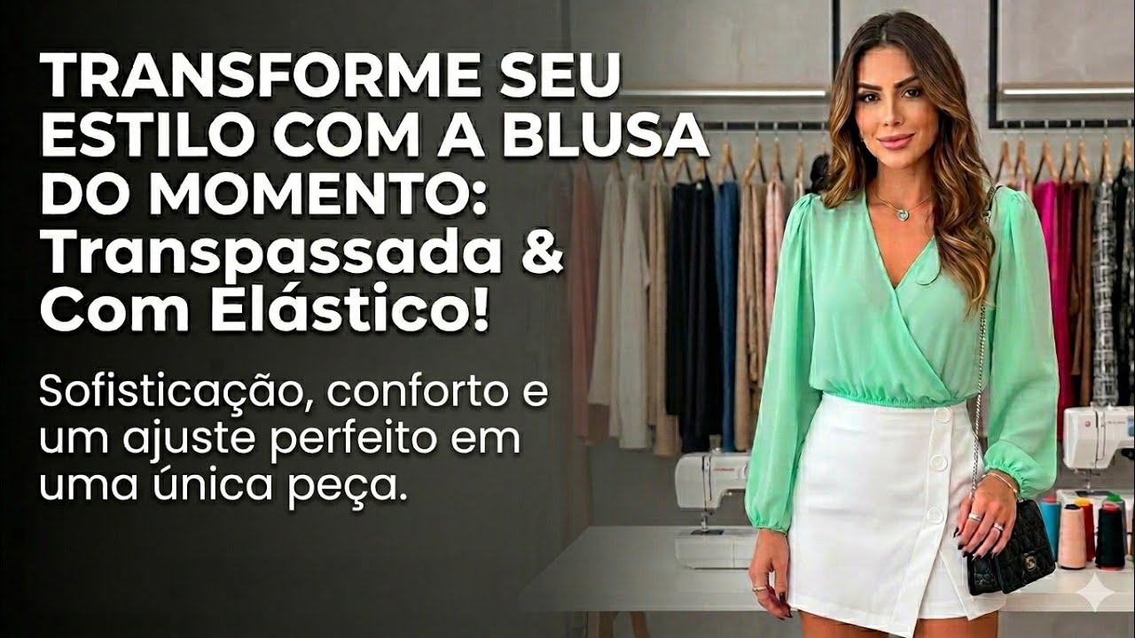 ✅️DIY Como fazer Blusa Transpassada com elástico_Costura passo a passo p niciantes Gisleide Novelo