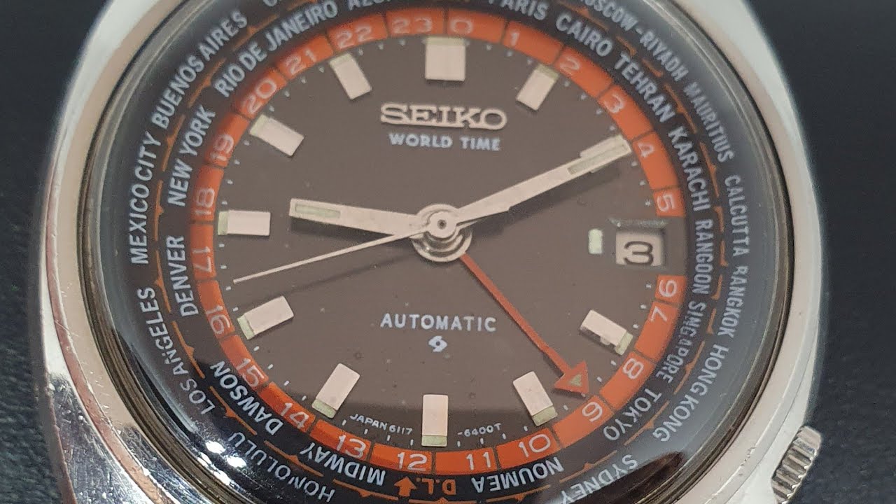 Reloj Seiko GMT ,WORLD TIME AUTOMATICO VINTAGE