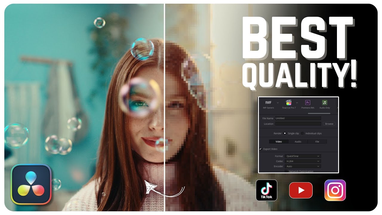 ЛУЧШИЕ настройки экспорта для YouTube, IG Reels, TikTok и КЛИЕНТОВ в Davinci Resolve 19!
