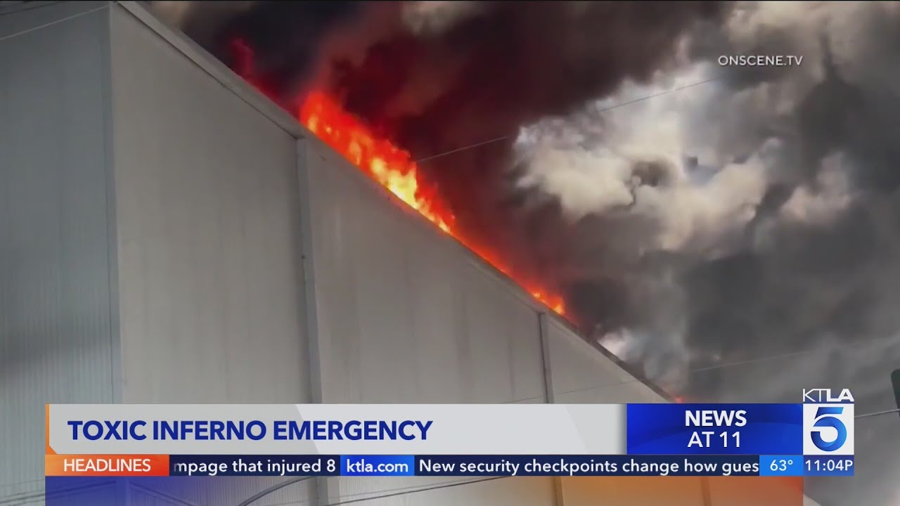 L.A. cold storage warehouse erupts in toxic inferno