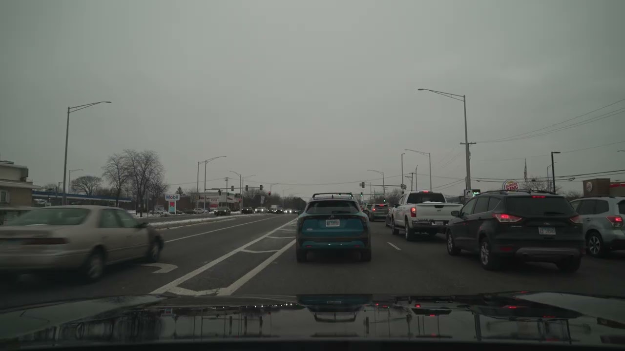 West Chicago to I-355/I-290/I-294 Highways Schiller Park (No Talk, No Music) 4K POV ASMR