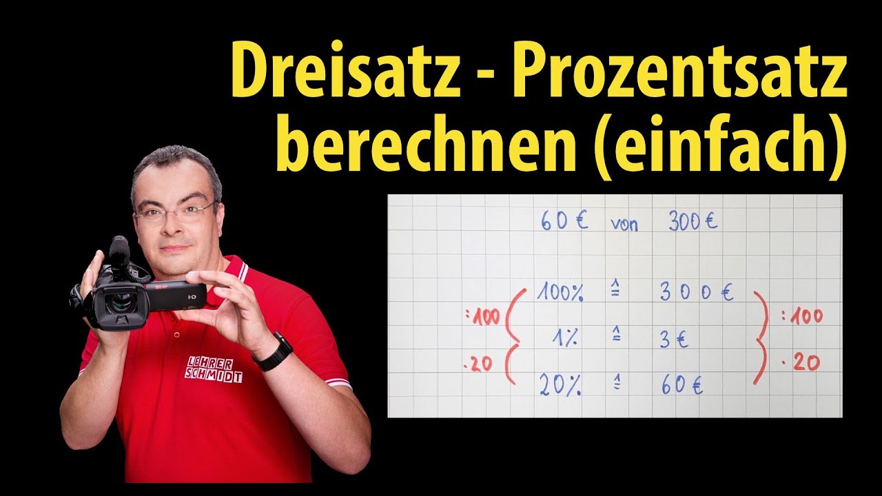 Dreisatz - Prozentsatz berechnen - Einführung mit einfachen Aufgaben | Lehrerschmidt
