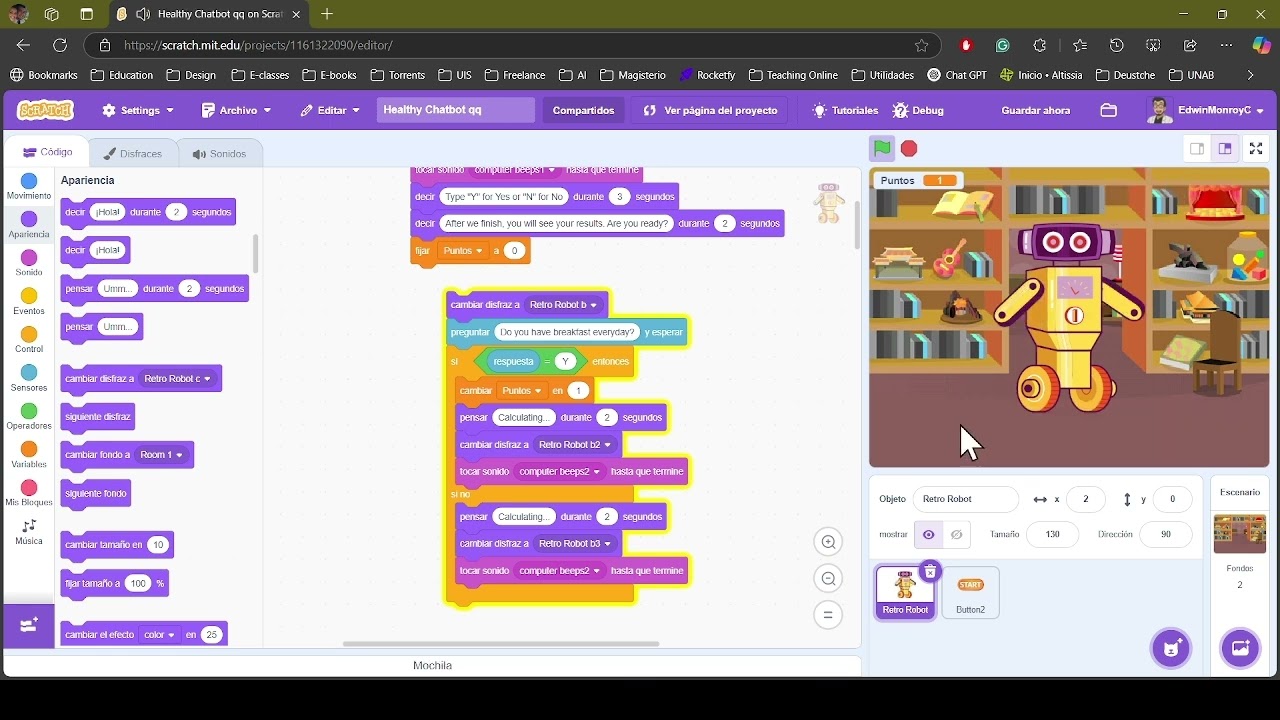 Chatbot en Scratch 3.0 Sencillo