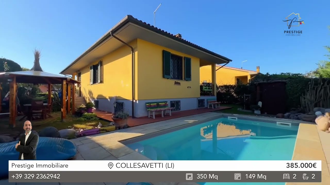 COLLESALVETTI (LI): VILLETTA INDIPENDENTE CON GIARDINO, PISCINA E GARAGE !