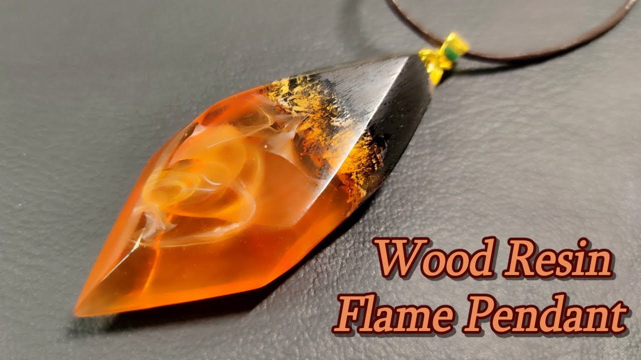 【ウッドレジン】ナチュラルエボニーの炎のペンダントの作り方/Amazing/DIY/wood resin