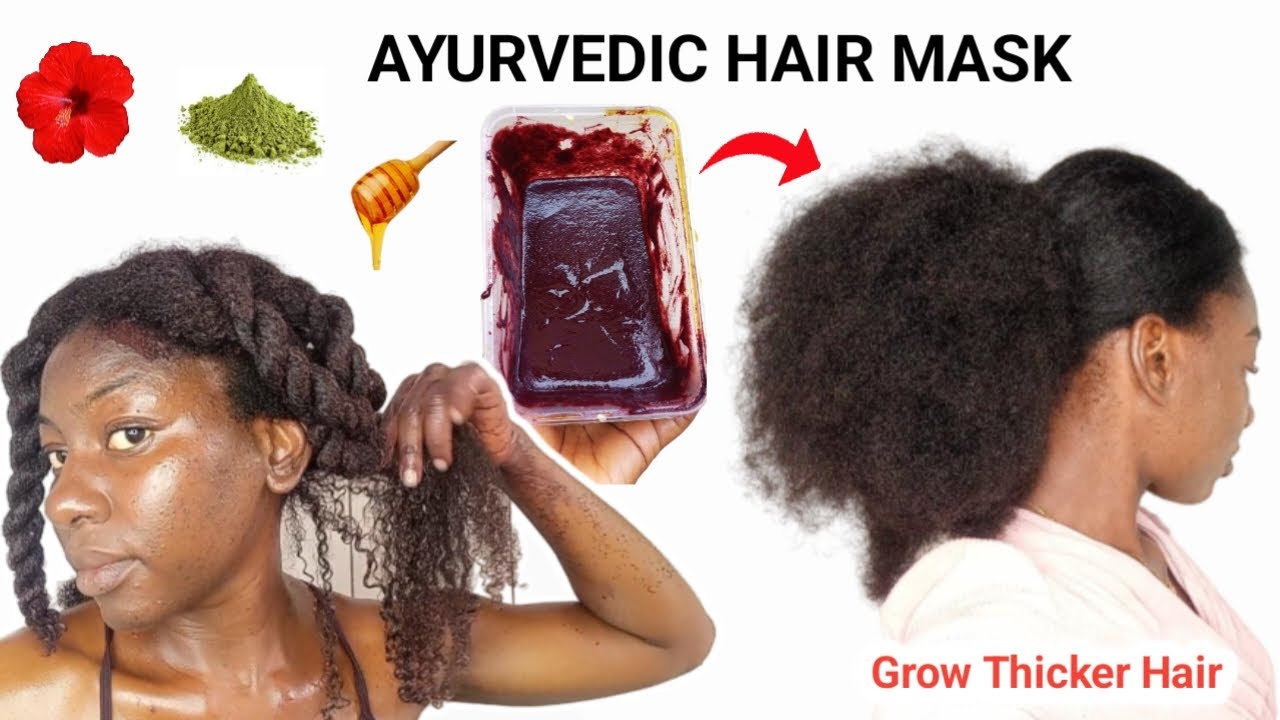 DIY Ayurvedic Hair Growth Mask | Use 2X a Month For Fast Thick Long Natural Hair -Moringa & Hibiscus