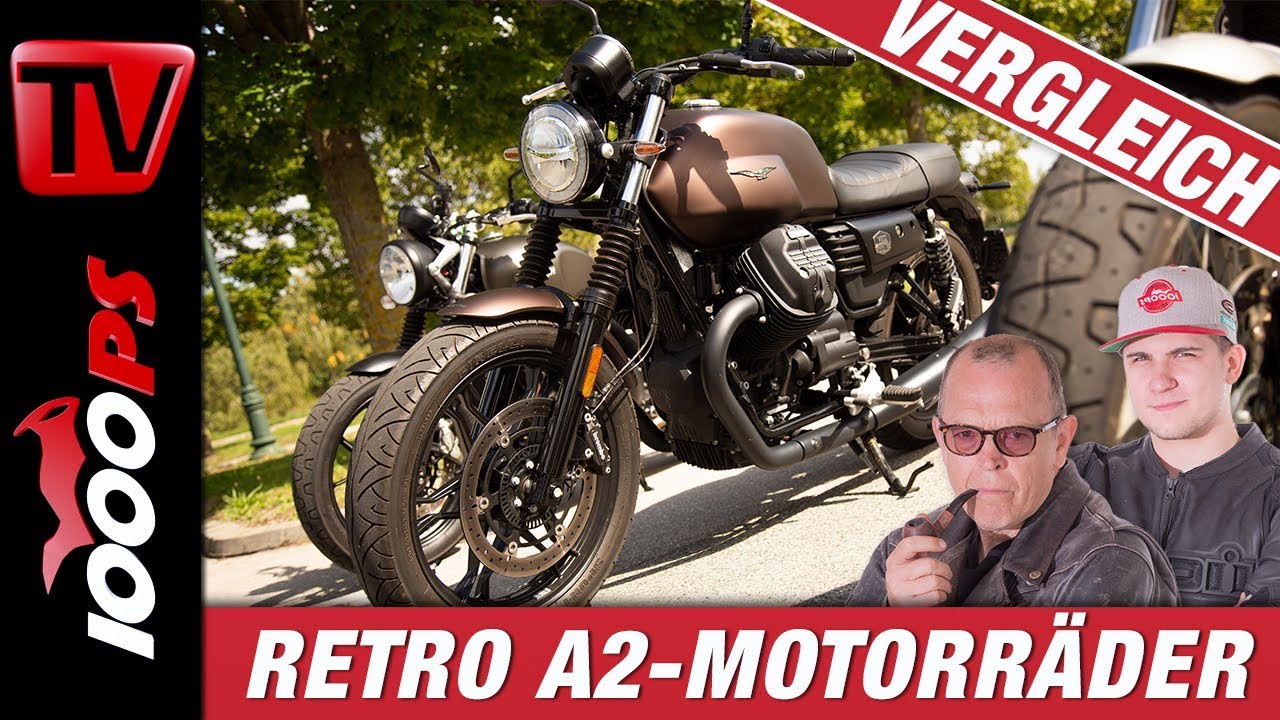 48 PS Retrobikes im Test! Royal Enfield Interceptor - Moto Guzzi V7 Night Pack - Triumph Street Twin
