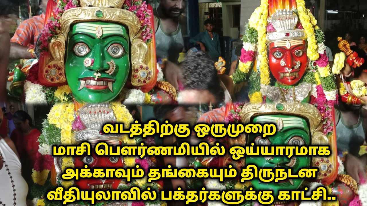 வருடத்திற்கு ஒருமுறை மாசி பௌர்ணமியில் ஒய்யாரமாக அக்காவும் தங்கையும் திருநடன வீதியுலாவில்.#kaliyattam