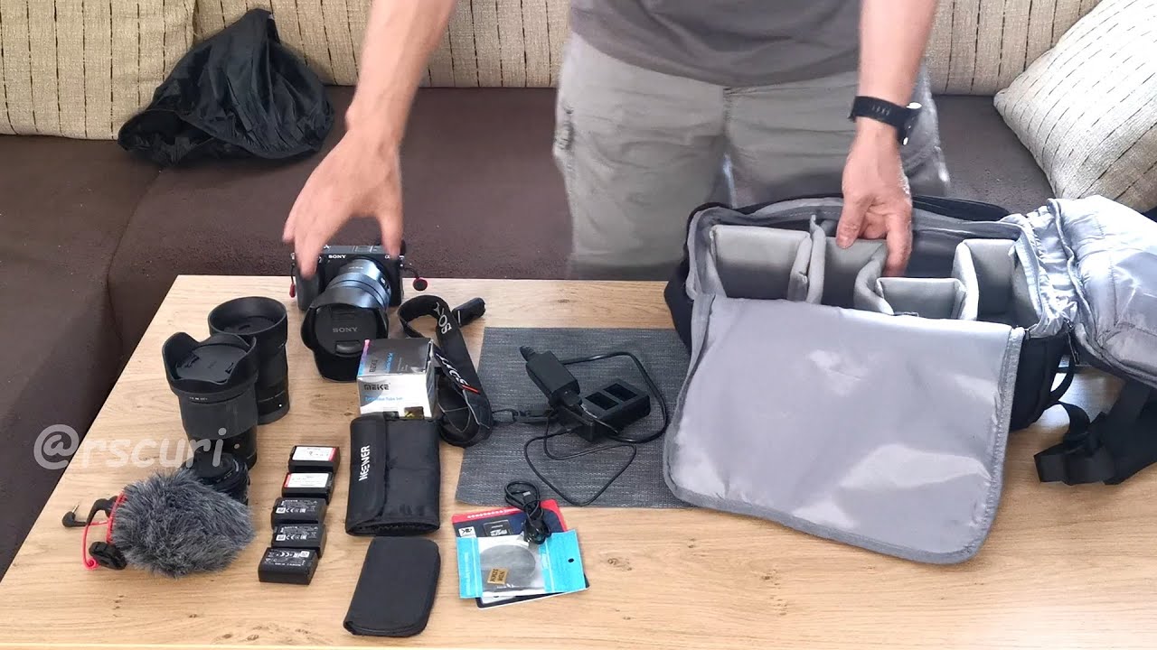 Ruksak za fotoaparate i LED panel s stativom _ TEMU (Camera backpack and LED panel with tripod)