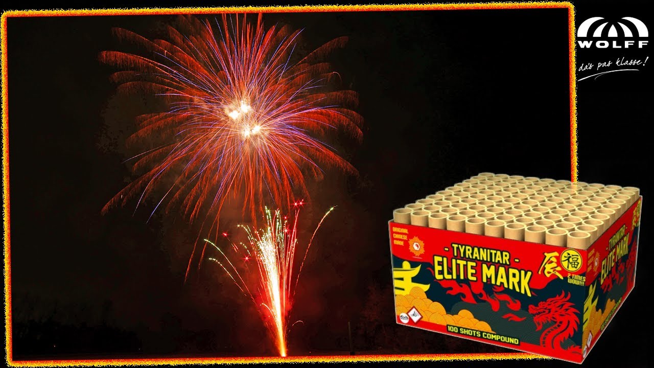 Wolff Vuurwerk - Tyranitar | Starker 100 Schuss I-Shape Verbund im Kaliber 30mm [Neuheit 2025]