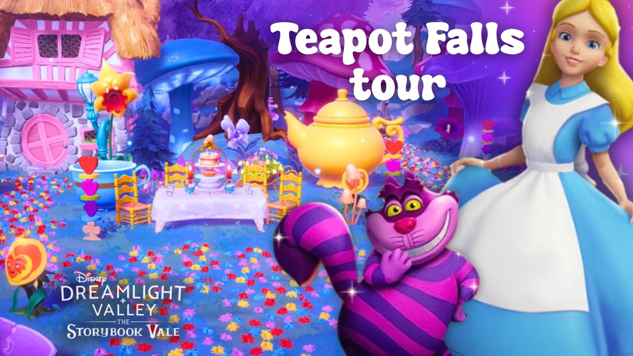 ТУР ПО ВОДОПАДАМ TEAPOT FALLS! Чаепитие в Стране чудес для Алисы и Чеширского кота 🫖 | Disney Dre...