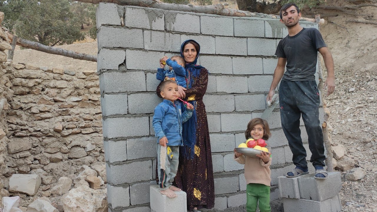 Resilience and Resourcefulness: A Day in the Life of a Nomadic Family Repairing Their Hut's Wall