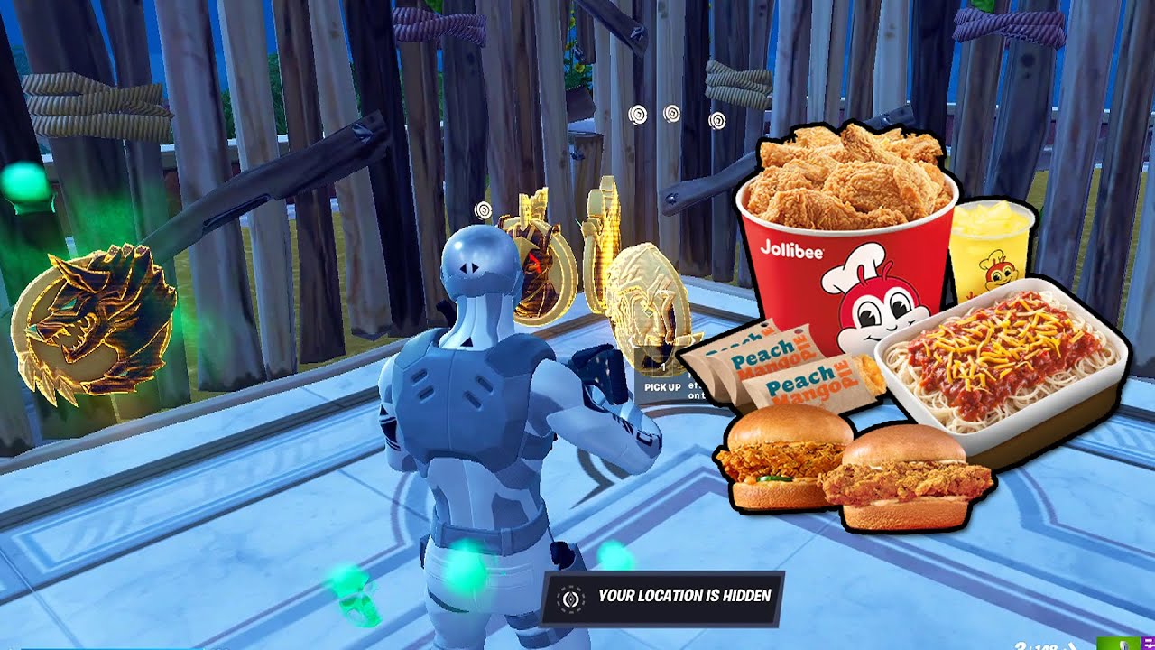 ASMR Fortnite Jollibee Mukbang (Fried Chicken, Spaghetti)