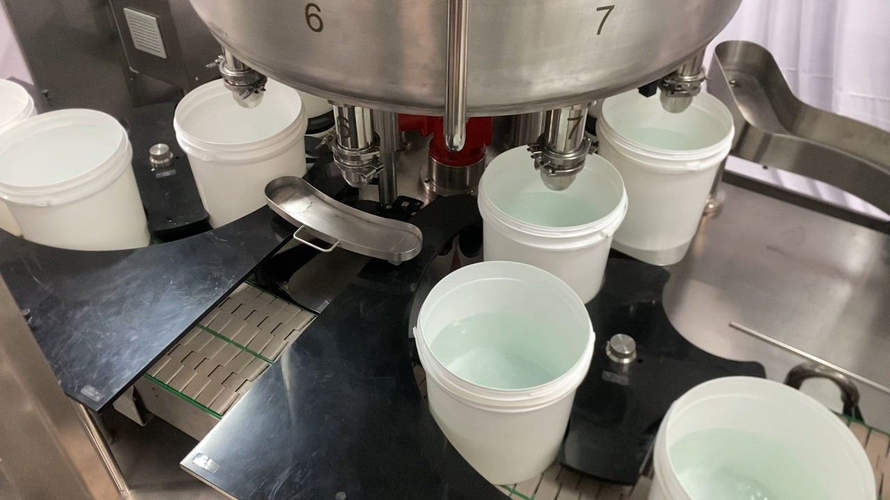 Envasadora Rotativa Monobloco de Baldes para líquidos e pastosos