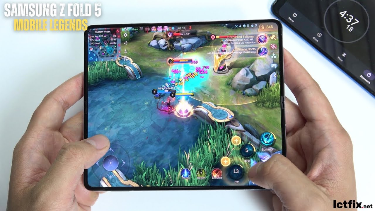 Samsung Galaxy Z Fold 5 Mobile Legends Gaming test Update 2024 | Snapdragon 8 Gen 2, 120Hz Display