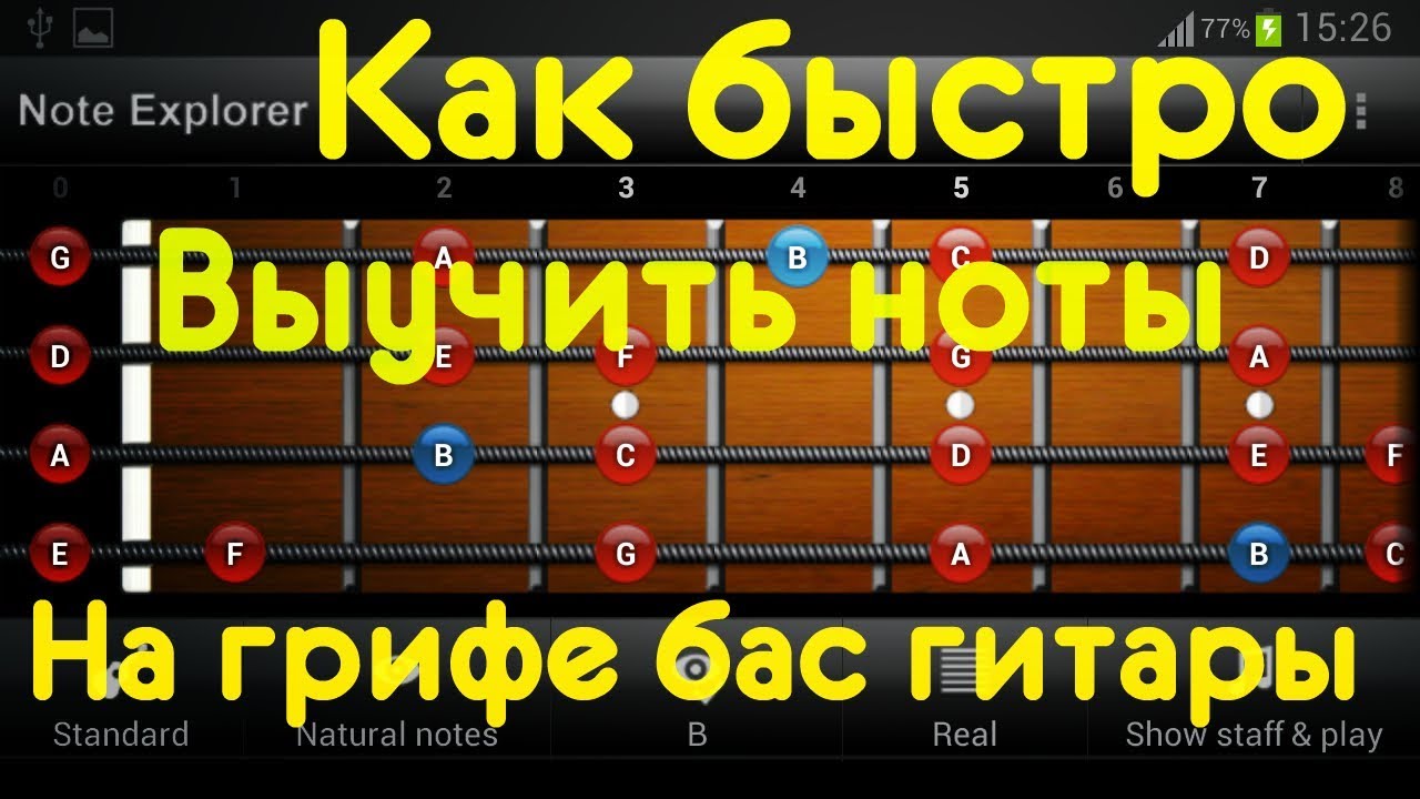 Как быстро выучить ноты на грифе бас гитары (КМБ #7)