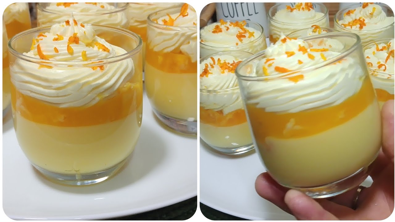 تحلية  البرتقال المنعشة😋بثلاث طبقات اقتصادية ولذيذة لازم تجربوها 👌