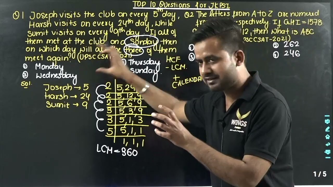 Lec-03 TOP 10 Questions of Maths & Reasoning for JKPSI II UPSC CSAT-2021 Asked MCQ's(PART-A)