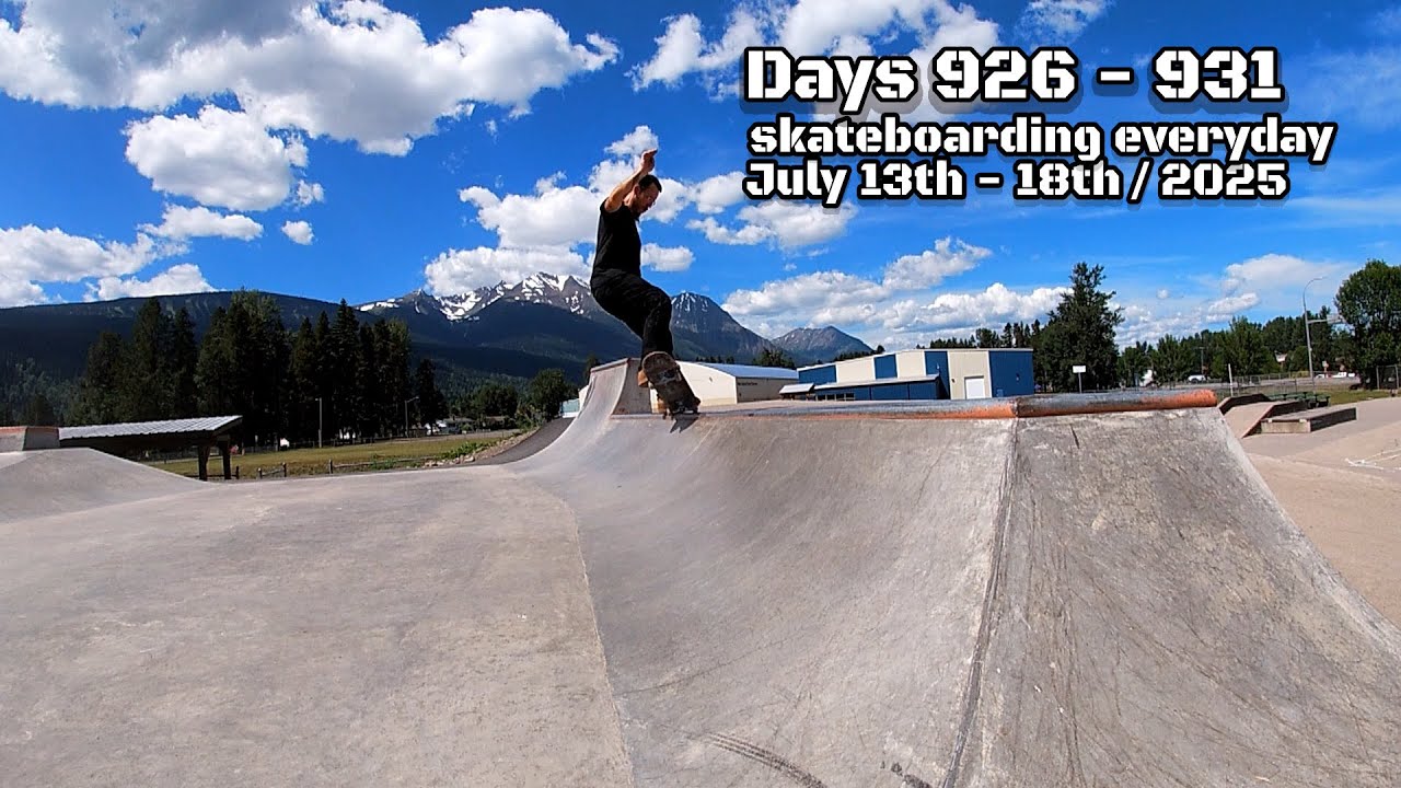 Days 926 - 931 of 1055 total days skateboarding every single day