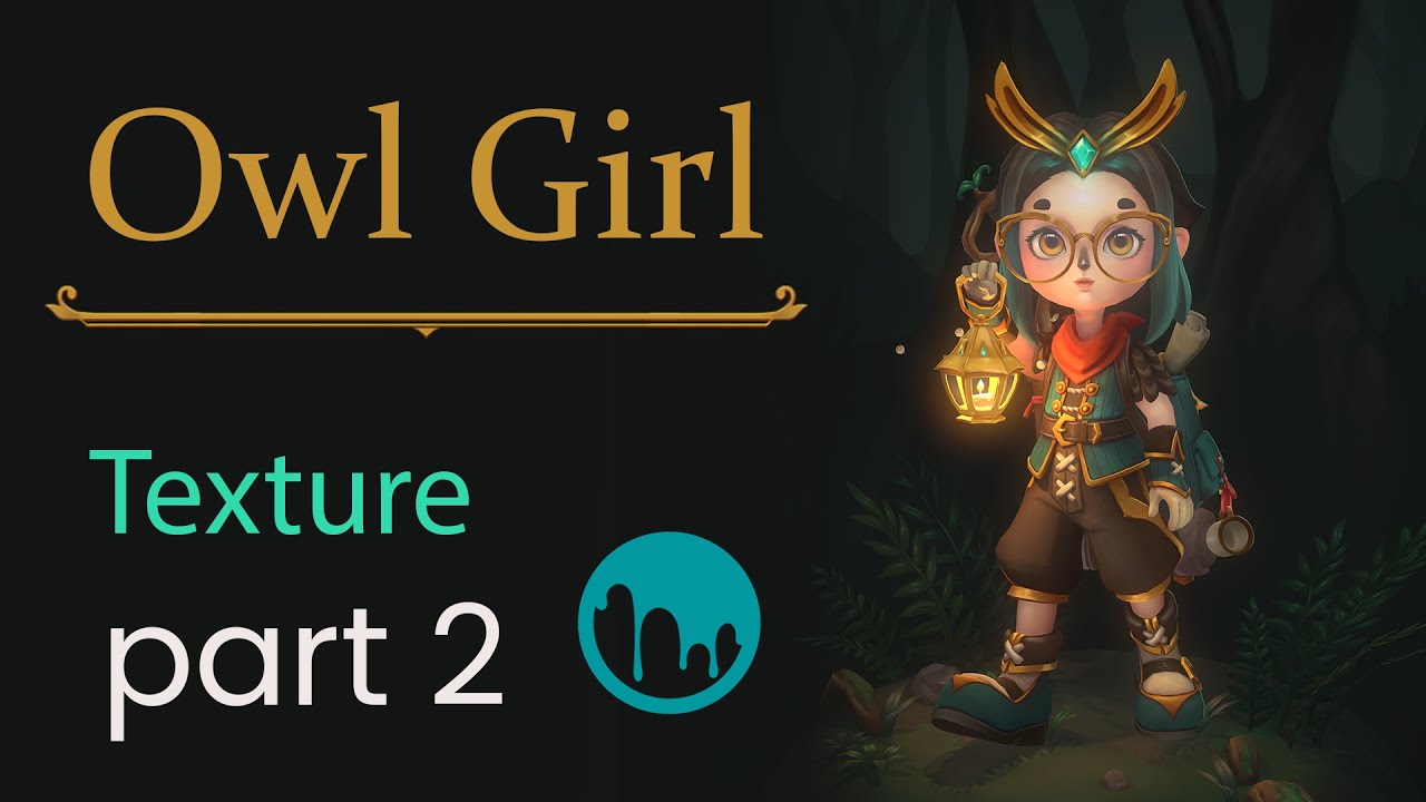 Owl Girl - Texture on 3DCoat - Timelapse Video
