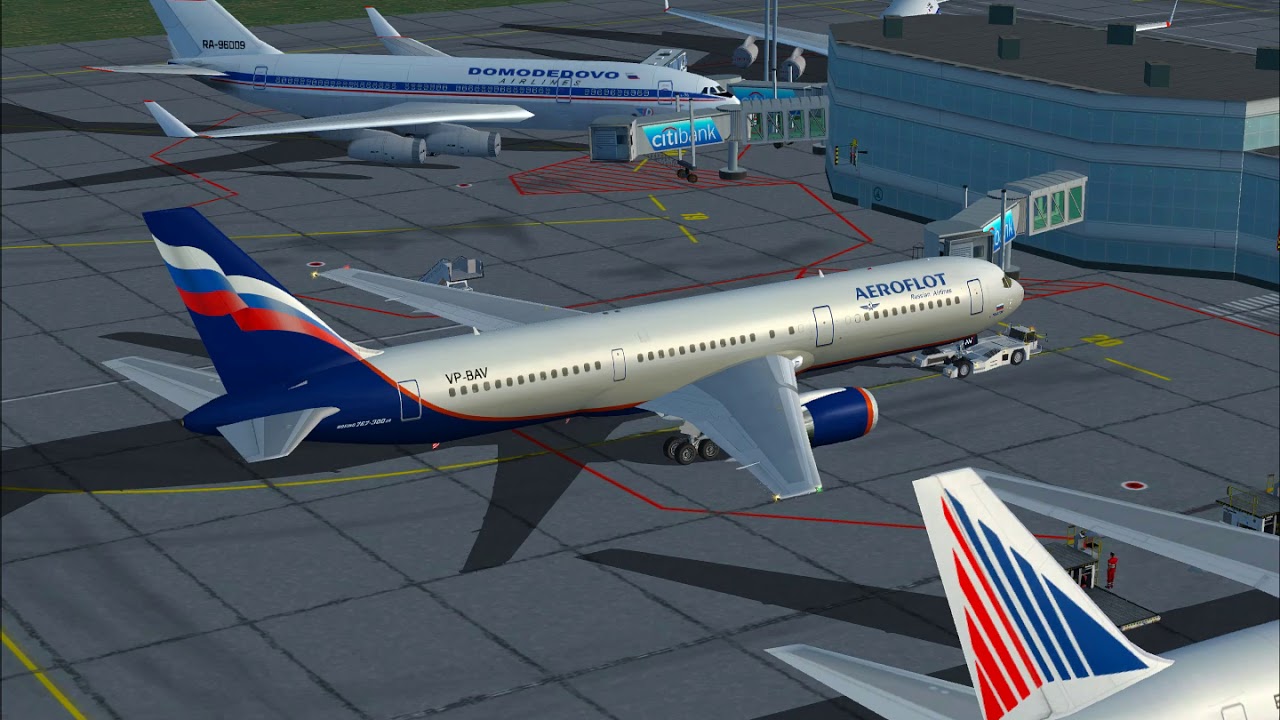 FS2004 Boeing 767-300 Москва - Афины