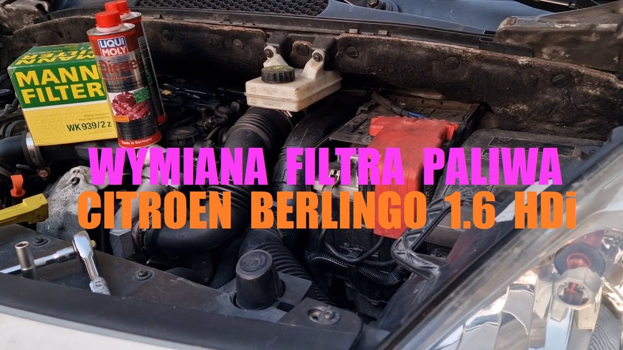 Wymiana filtra paliwa i płukanie układu wtryskowego LM2666 Citroën Berlingo B9 1.6 HDi 16V 9HX 90PS