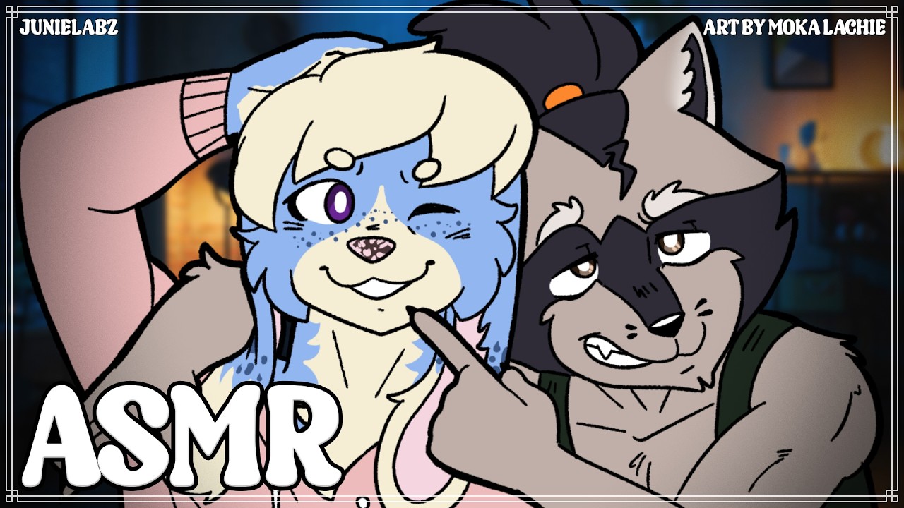 Furry ASMR | TV Night With Junie & Moka! [Kisses] [Noms] [Praise] [Affection] [Mic Rubs]