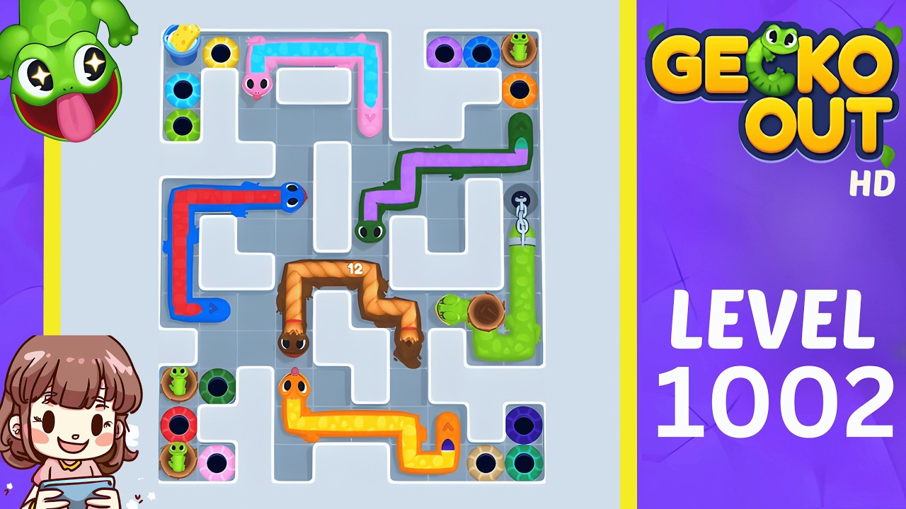 Прохождение уровня 1002 игры Gecko Out.
