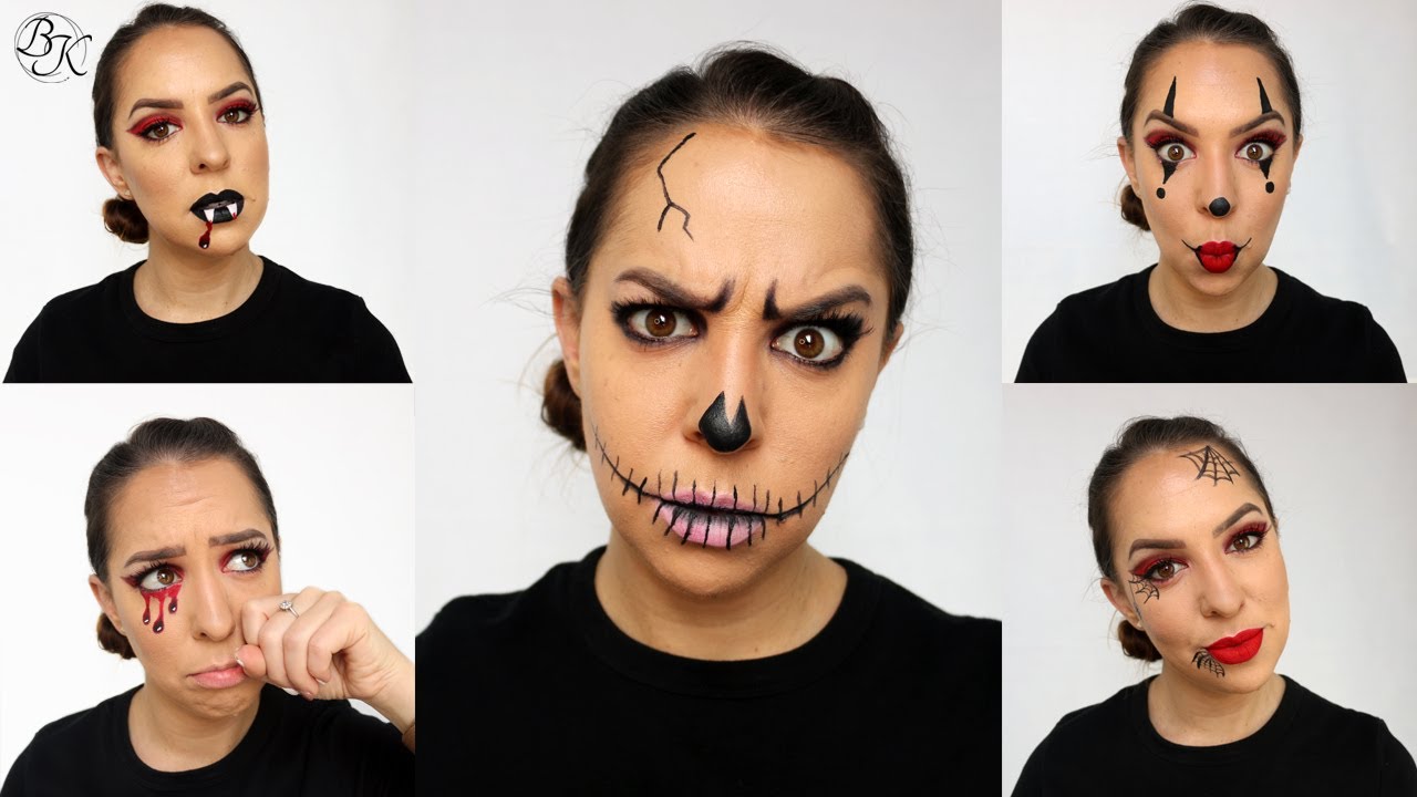 5 Last Minute Halloween Looks in 5 Minutes // by Bridgitte K Makeup