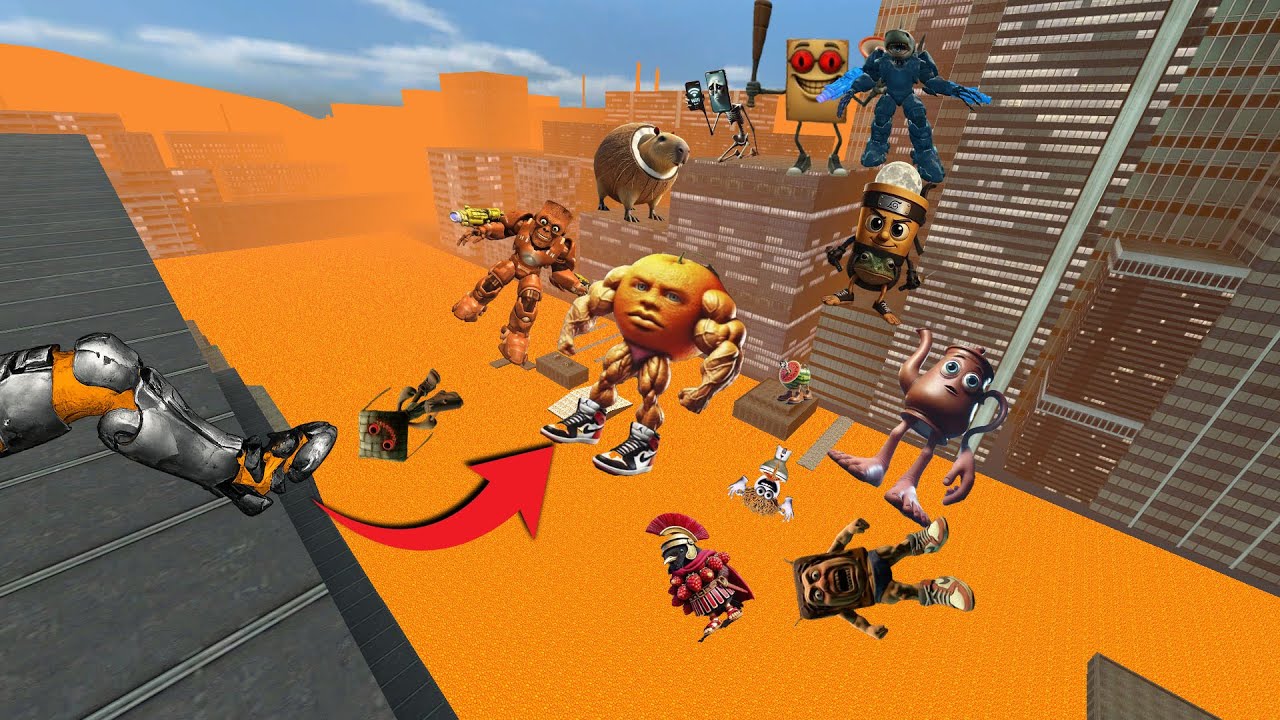 Spartan Kicking ALL Brainrot Italian Memes in The Lava CIty- Garry's Mod