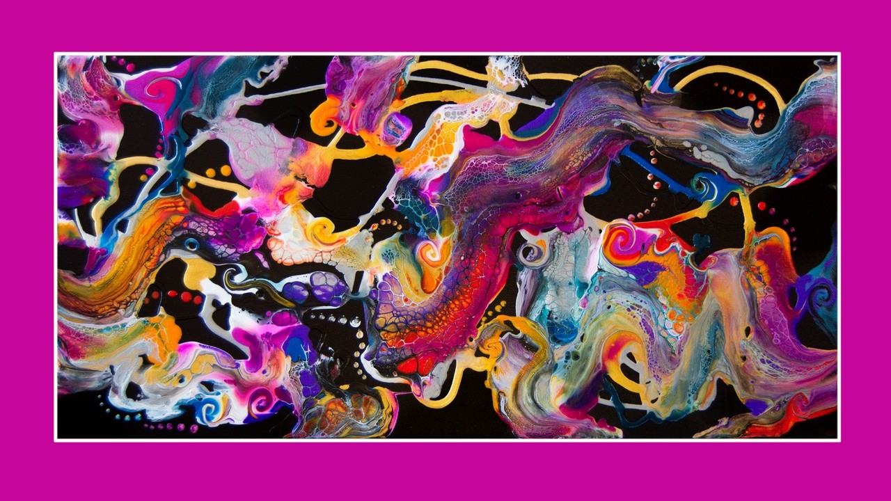 #10,275 Scribble Dribble & Smear Swipe Fluid Acrylics Painting 2.25.026