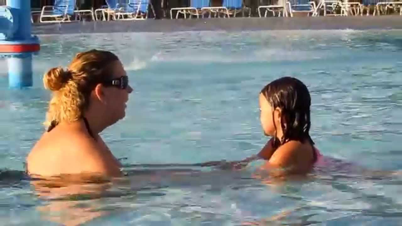Abigail and Mom in the Pool