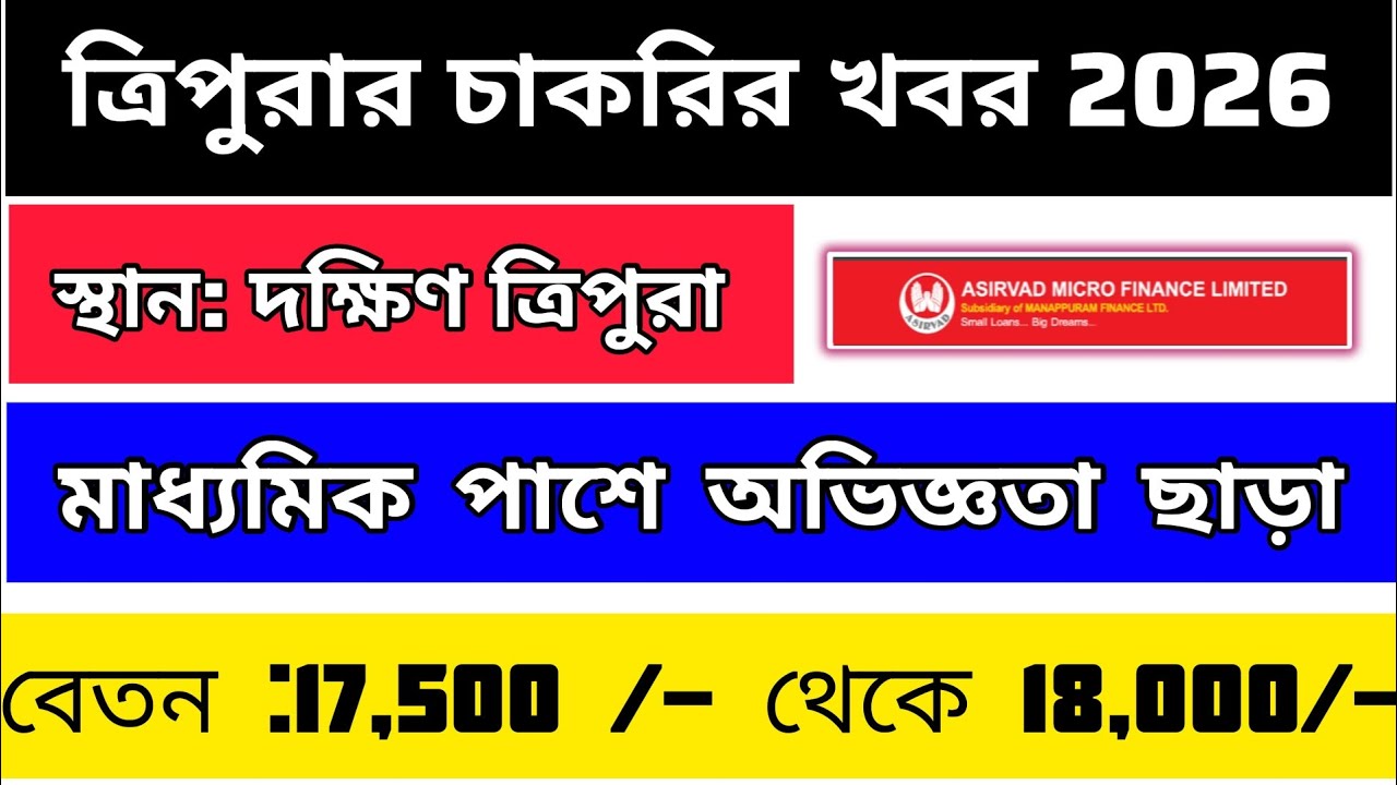 Tripura Job Notification 2026/Tripura Private Job Update Today|Tripura Job News Today| South Tripura