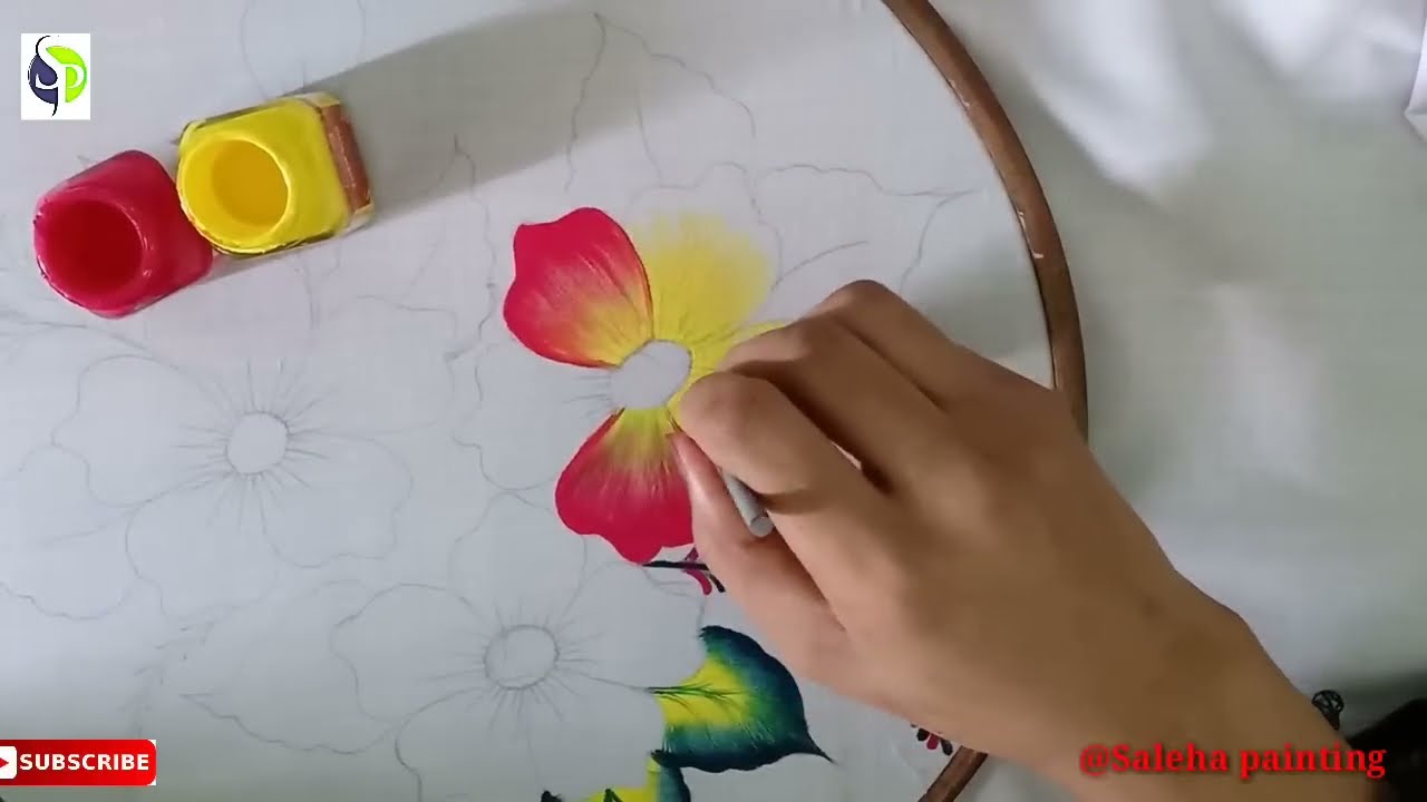 Tutorial basic painting fabric design. Simple and easy design.
