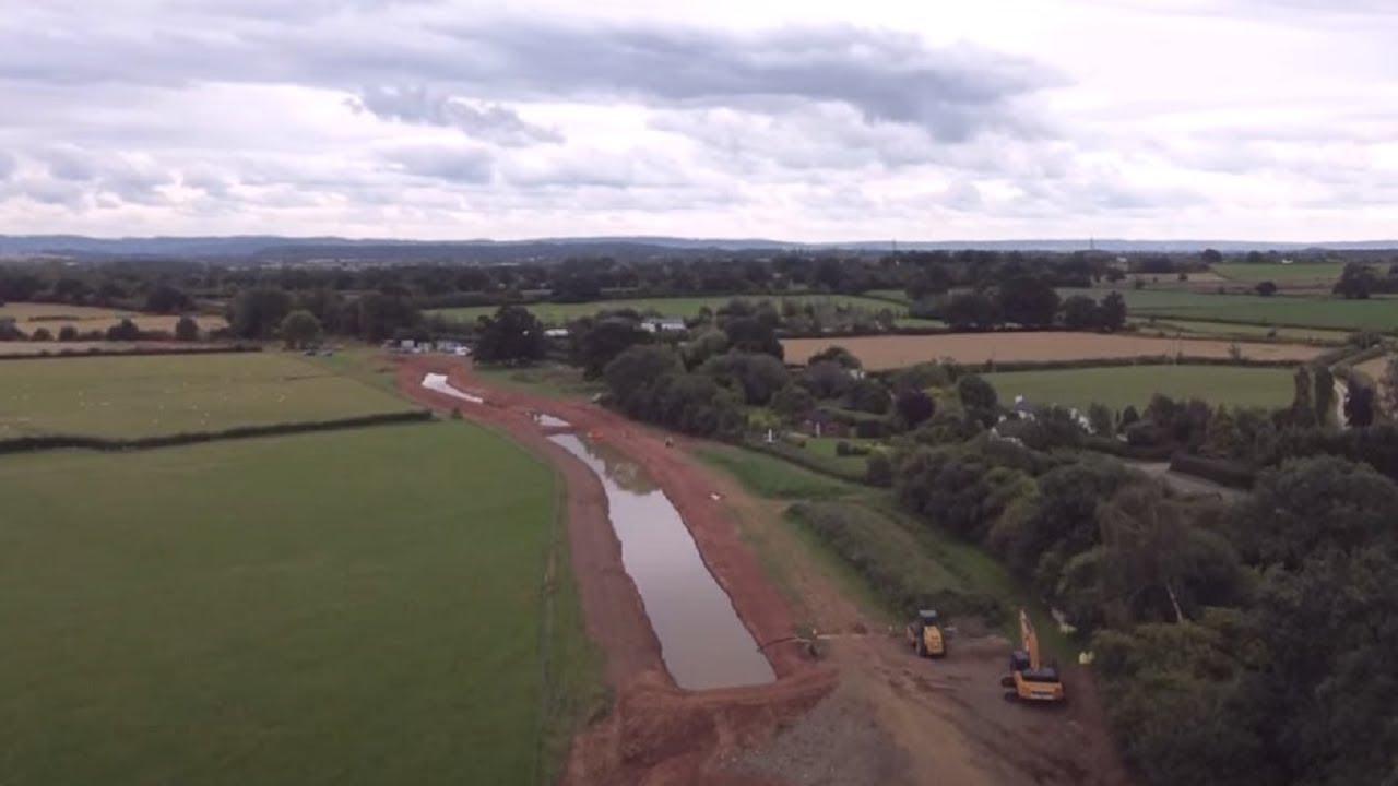 Malswick From The Air.  Amazing Transformation From 2021 to 2023.  350 Metres Of Canal In Water.