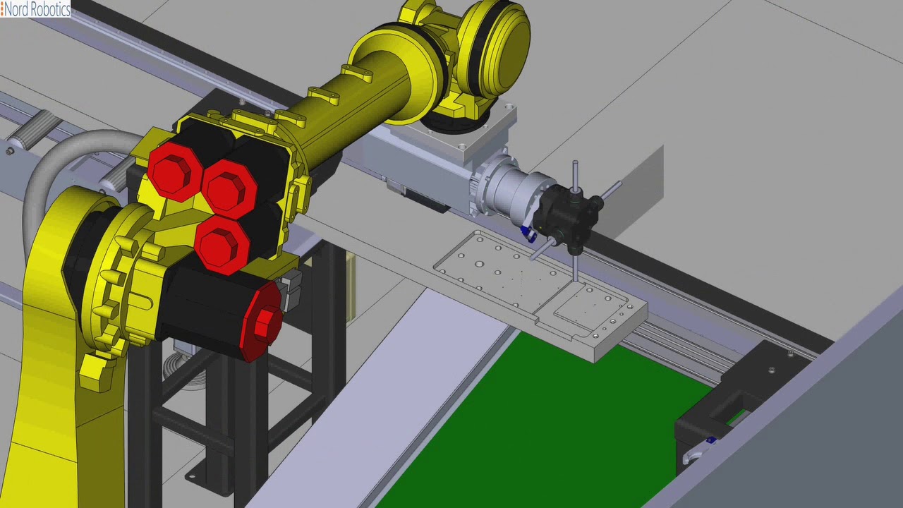 Fanuc robot milling a beam - Roboguide simulation