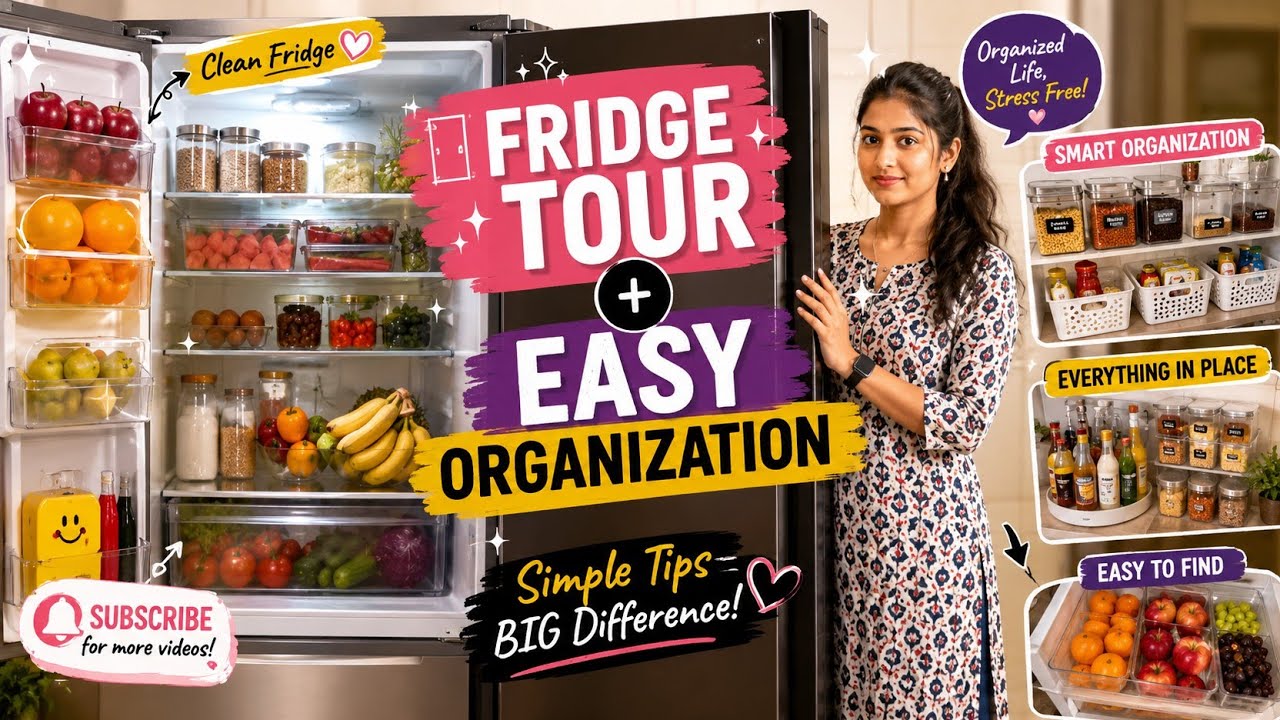 ✨ Fridge Tour + Easy Organization Hacks 🧊| How I Keep My Fridge Clean & Neat!🧃#fridgetour #fridge