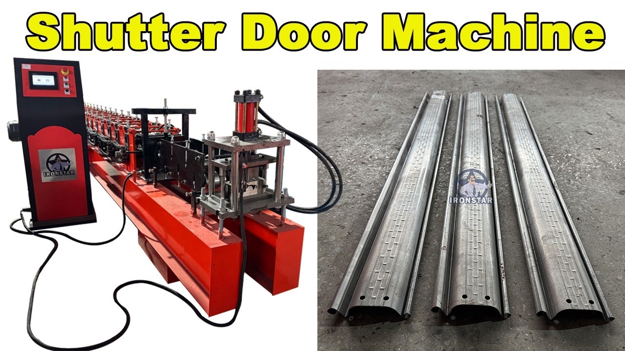 Punching holes shutter door roll forming machine