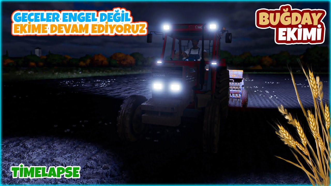 GECE G&Uuml;ND&Uuml;Z EKİM YAPTIYORUZ (BUĞDAY EKİMİ)🚜The Western Wilds🚜 FS22 🚜Timelapse 🚜B&ouml;l&uuml;m 5