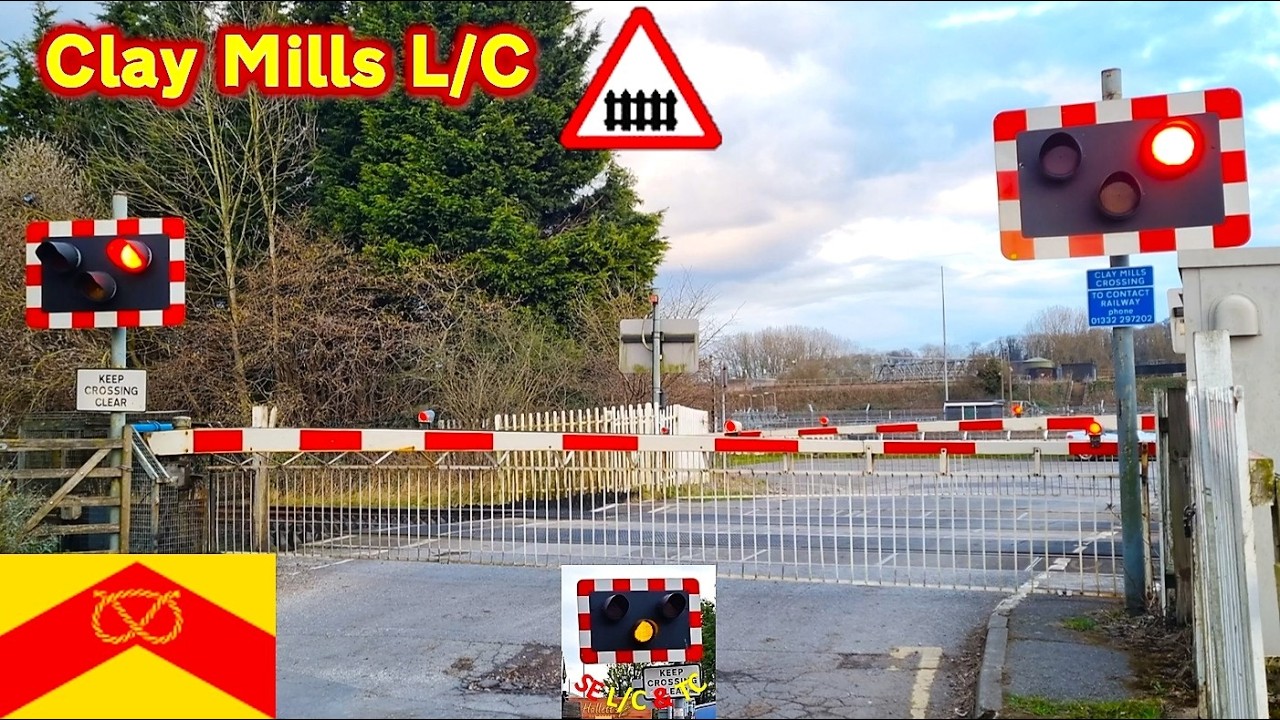Rare Barriers at Clay Mills Level Crossing, Staffordshire