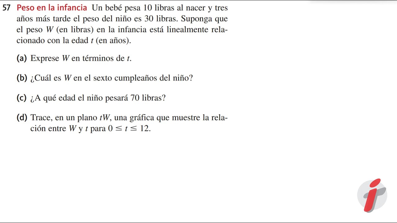Peso en la infancia  - Ecuaciones lineales  - Algebra