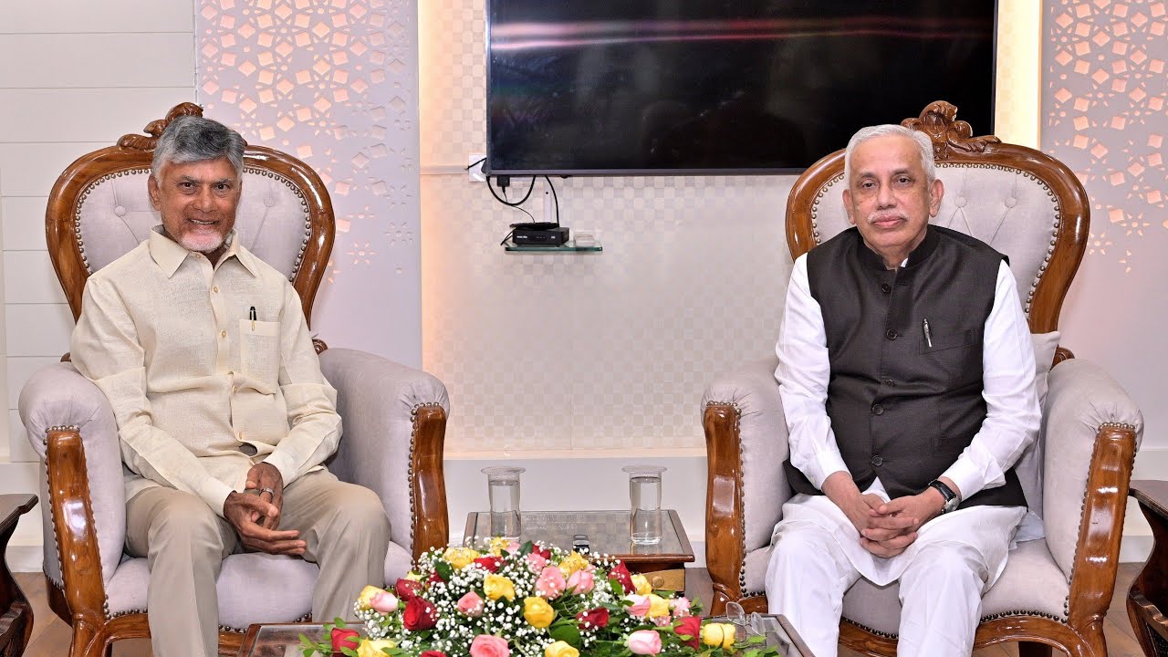 Sri Nara Chandrababu Naidu,Chief Minister of Andhra Pradesh met Hon'ble Governor of AP at Lok Bhavan
