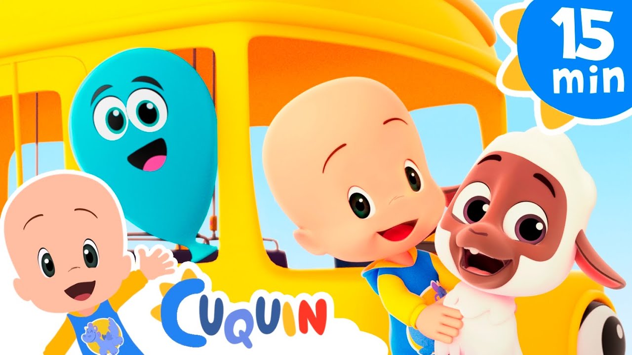Animales cantan las ruedas del autobús | Mejores canciones infantiles de Cleo y Cuquín