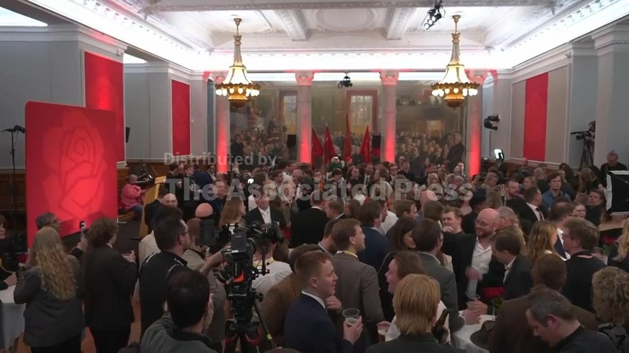 Реакция социал-демократов на результаты экзит-поллов, указывающие на отсутствие явного победителя...