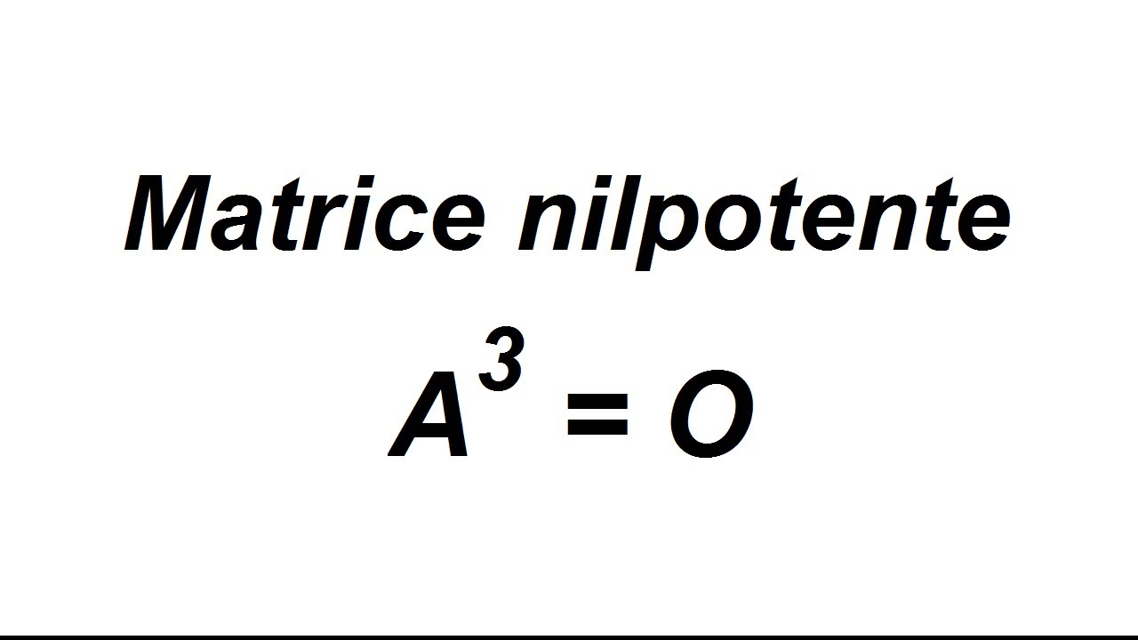 Matrice nilpotente - exercice classique partie 3