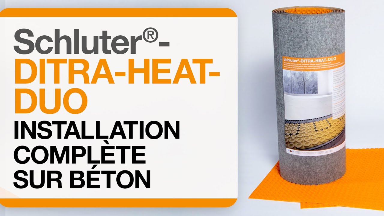 Installation complète d'un plancher chauffant électrique sur béton : Schluter®-DITRA-HEAT-DUO