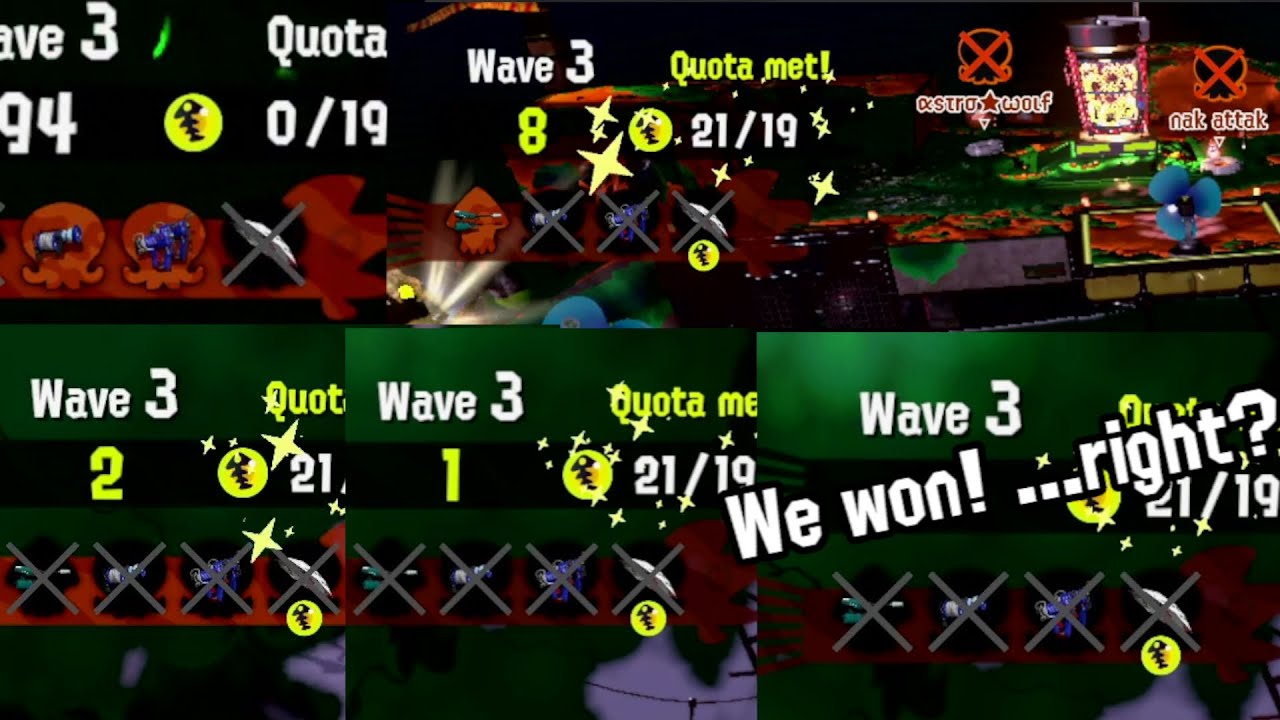 Most chaotic Salmon Run wave I've ever played | ft @RavenCat2007 @nak attak @𝔞𝔰𝔱𝔯𝔬⭑w𝔬𝔩𝔣 - Splatoon 2
