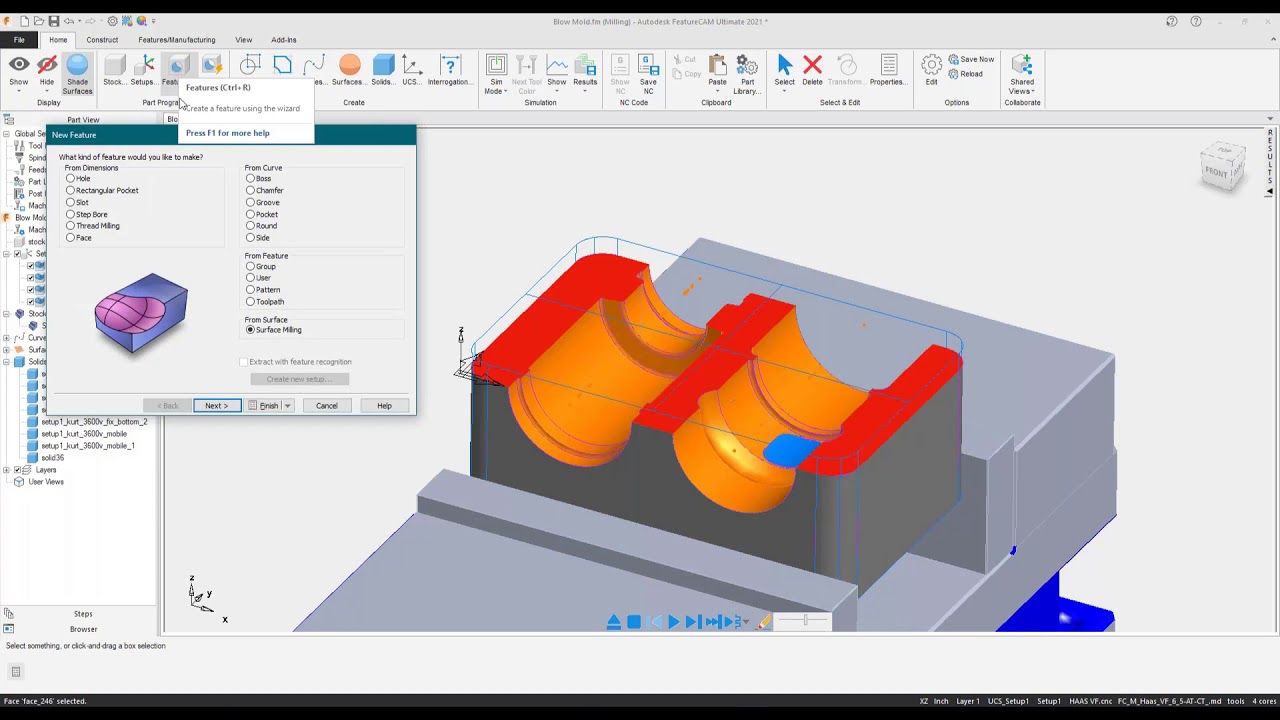 FeatureCAM Surface Milling Introduction -  Part 2