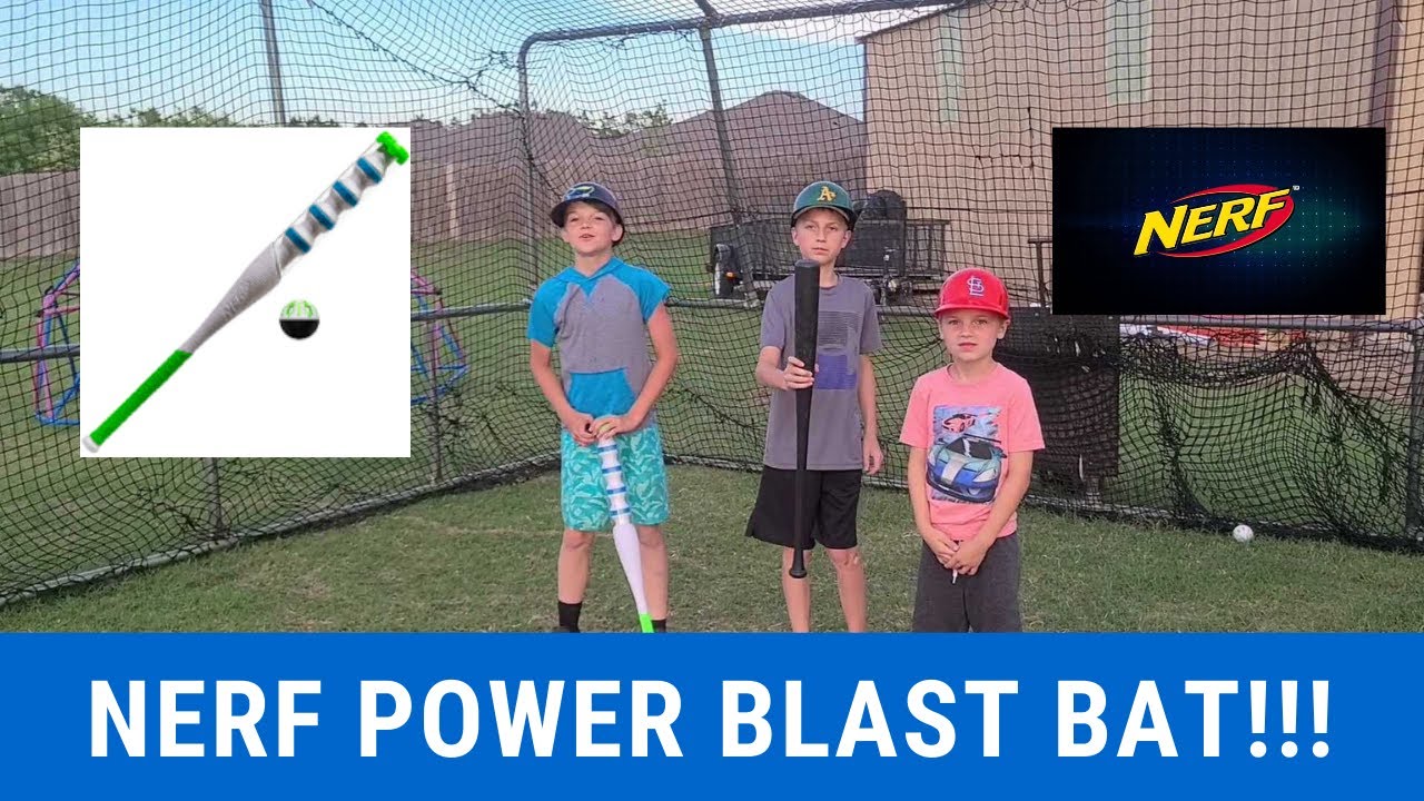 Trying Out The Nerf Power Blast Baseball Bat!!!