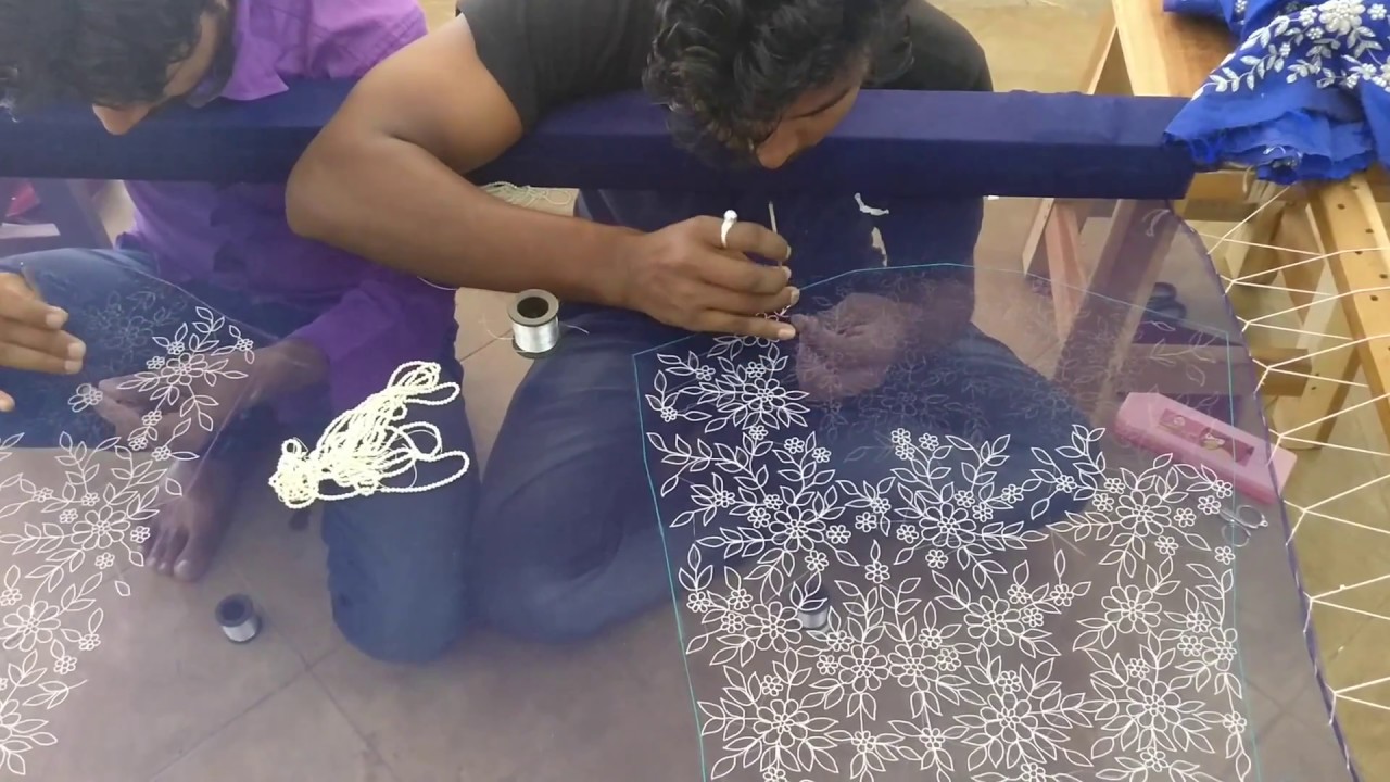 Intricate embroidery design for crop top